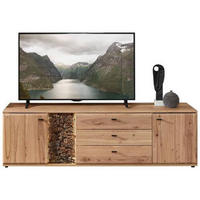 LOWBOARD Eschefarben, Eiche Artisan  195/58/50 cm  - Anthrazit/Eschefarben, Natur, Holz/Holzwerkstoff (195/58/50cm) - Linea Natura