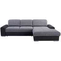ECKSOFA Webstoff Graphitfarben, Grau  - Silberfarben/Graphitfarben, Konventionell, Holz/Textil (286/203cm) - Livetastic