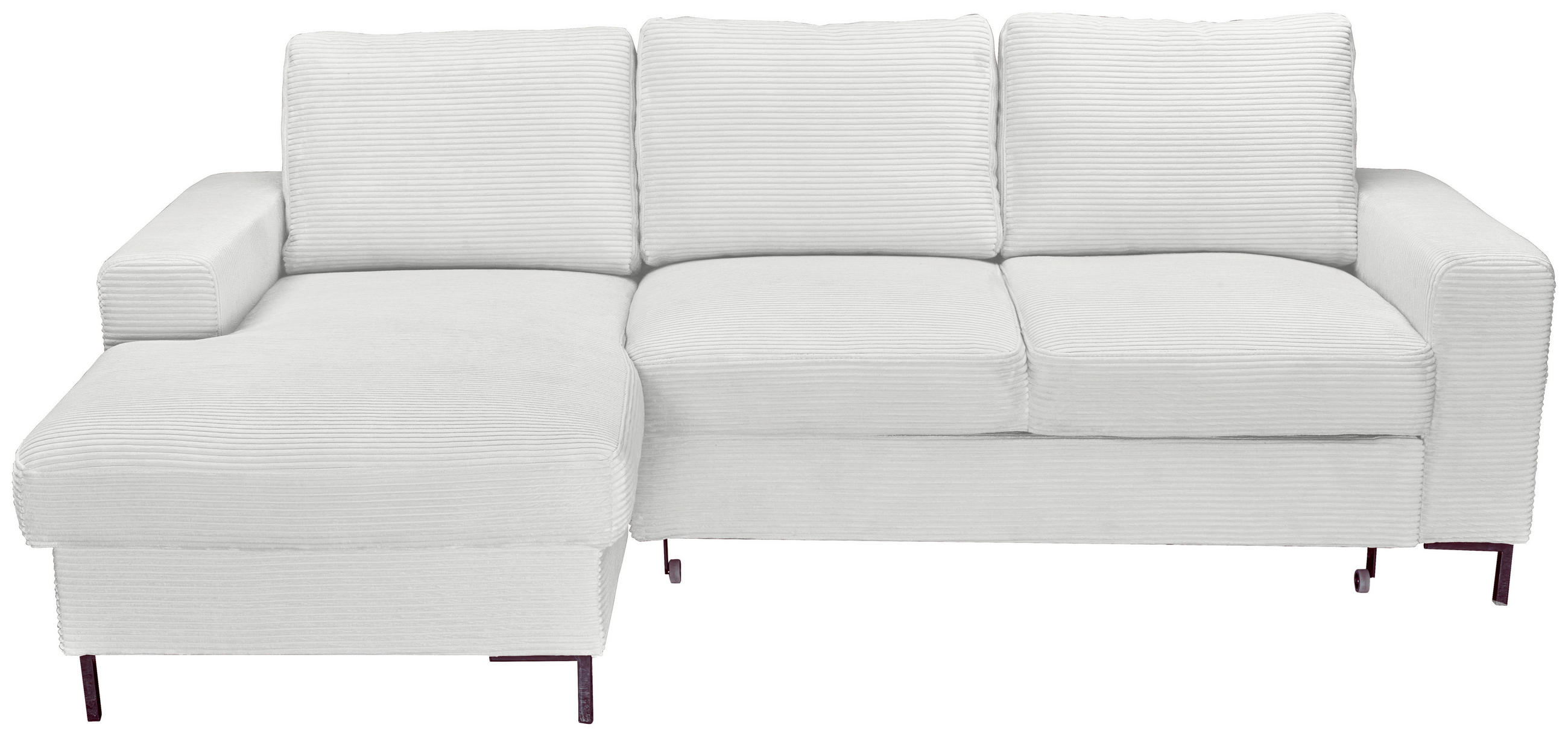 ECKSOFA Naturfarben Cord  - Schwarz/Naturfarben, KONVENTIONELL, Textil/Metall (150/240cm) - Carryhome