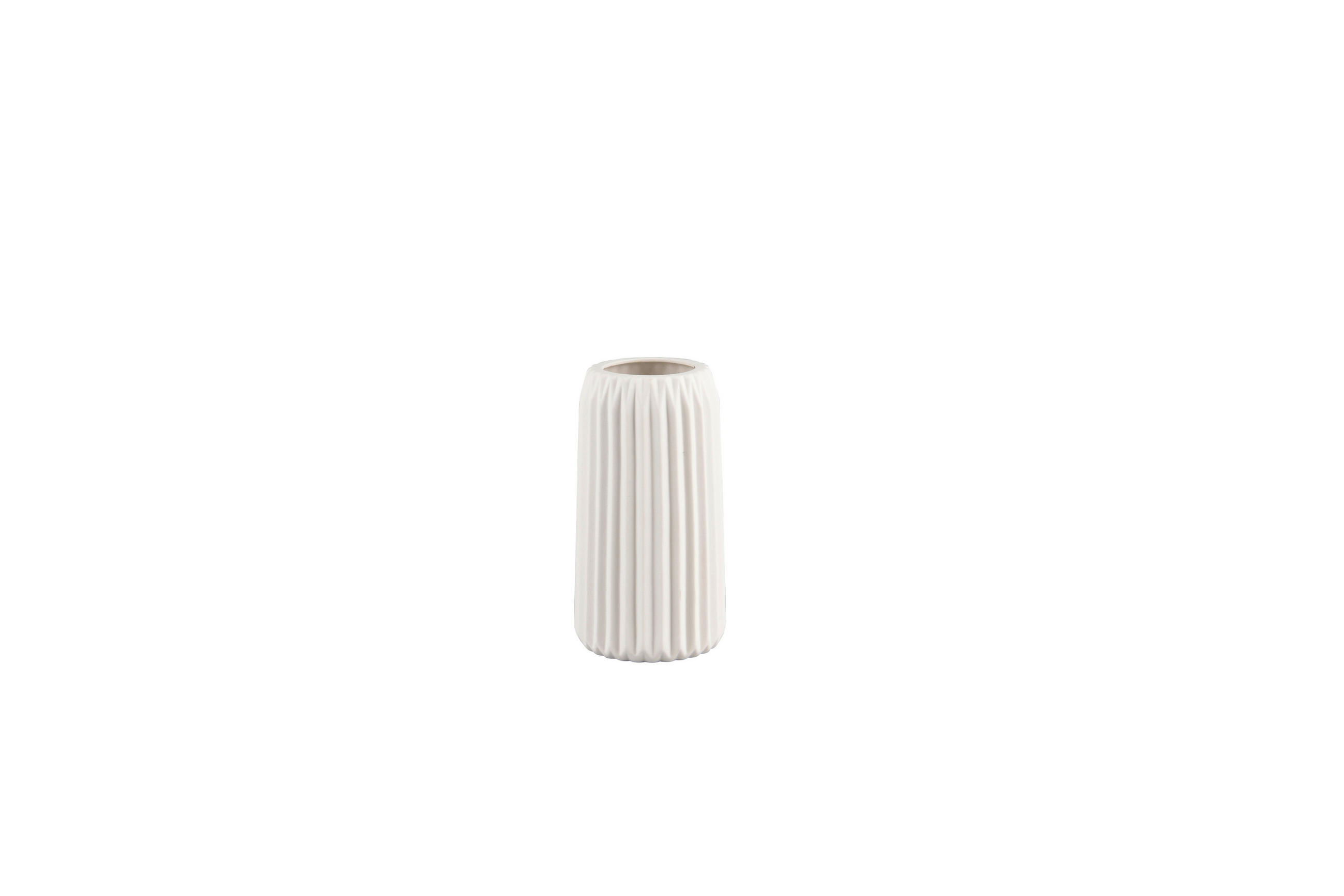 DEKOVASE  - Weiß, Basics, Keramik (10,5/10,5/20cm)
