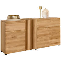 SIDEBOARD  188.8/86.5/44 cm 2 Schublade(n)  - Eichefarben/Schwarz, Natur, Holz (188.8/86.5/44cm) - Linea Natura