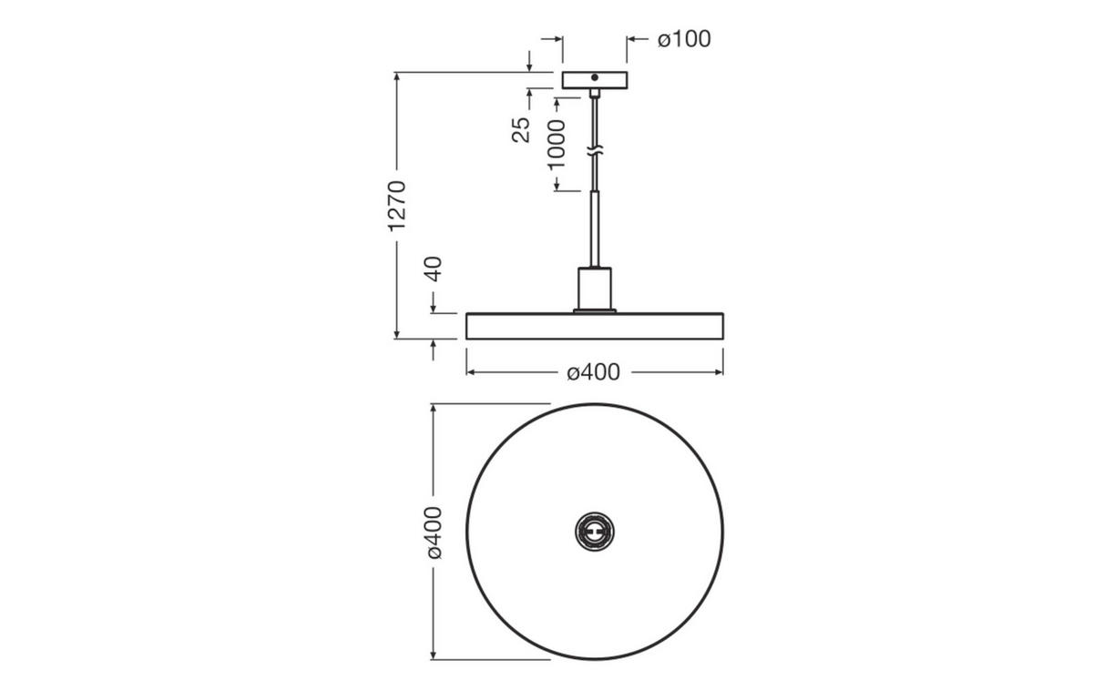 HÄNGELEUCHTE 40/127 cm   - Schwarz/Naturfarben, Basics, Metall (40/127cm) - Osram