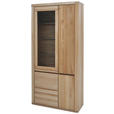 VITRINE Alteiche 98/204/38 cm - Alteiche/Grau, KONVENTIONELL, Glas/Holz (98/204/38cm) - Voleo