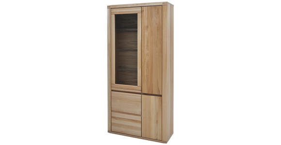 VITRINE Alteiche 98/204/38 cm - Alteiche/Grau, KONVENTIONELL, Glas/Holz (98/204/38cm) - Voleo