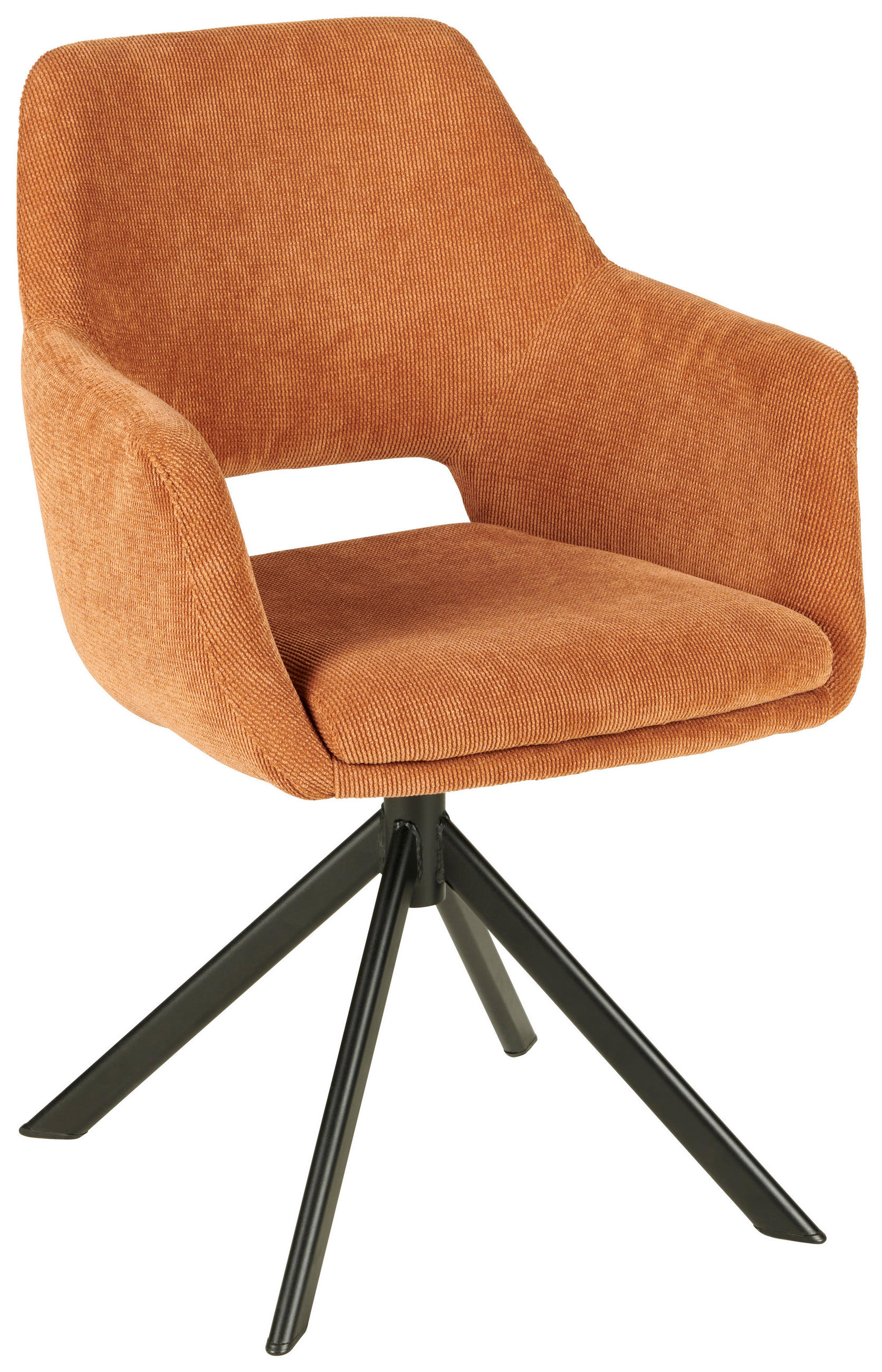 STOLIČKA S PODRÚČKAMI, železo, tkaná textília, hnedá, čierna - hnedá/čierna, Design, kov/textil (55/88/61cm) - Novel