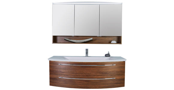 BADEZIMMER - Eichefarben/Weiß, Design, Glas/Holzwerkstoff (140cm) - Dieter Knoll