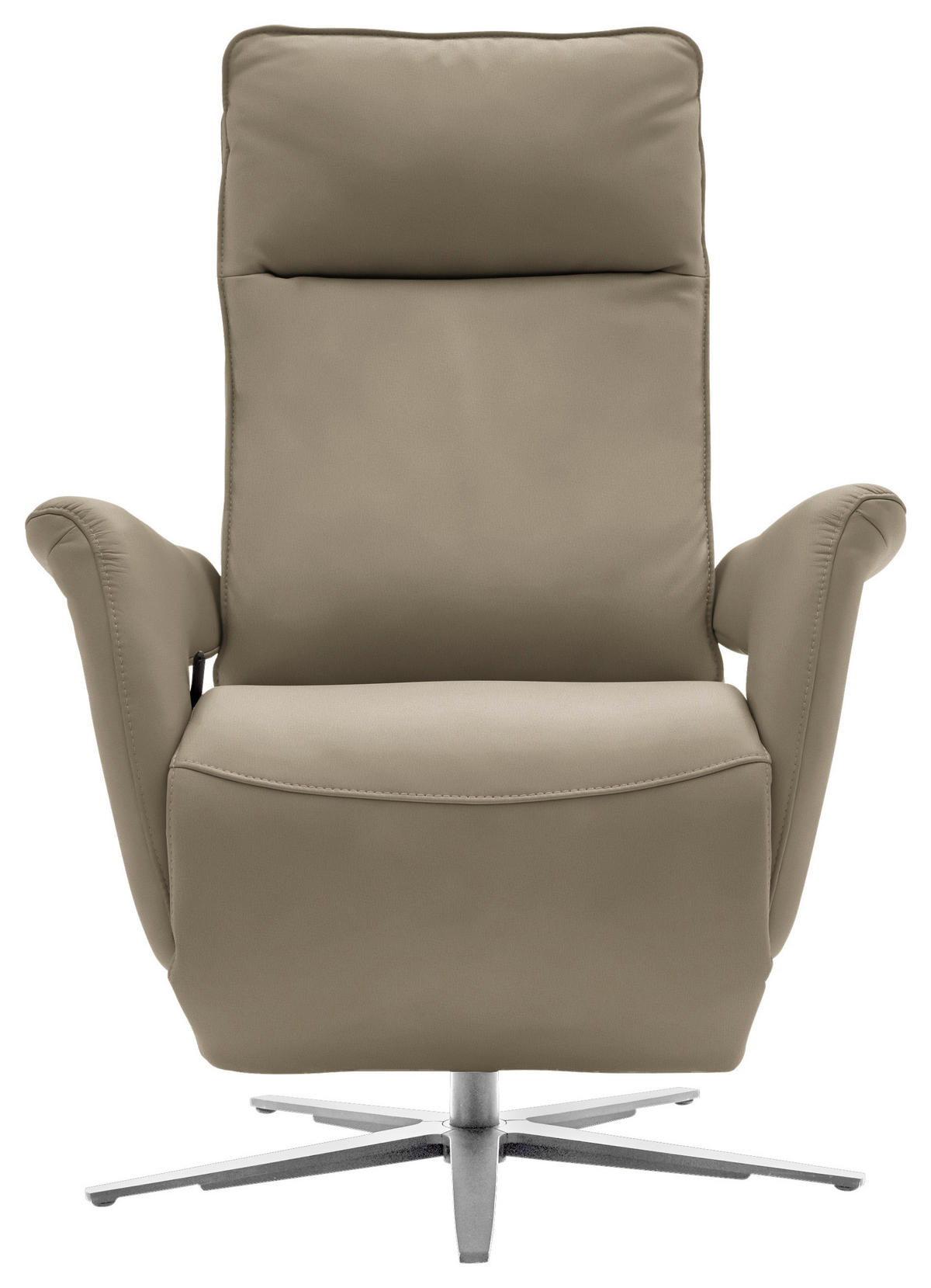 RELAXSESSEL in Leder Hellbraun  - Hellbraun/Edelstahlfarben, Design, Leder/Metall (79-83/116/87-176cm) - Valdera