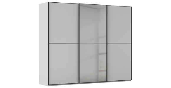 SCHWEBETÜRENSCHRANK  in Grau, Schwarz  - Schwarz/Grau, KONVENTIONELL, Glas/Holzwerkstoff (242/223/68cm) - Novel