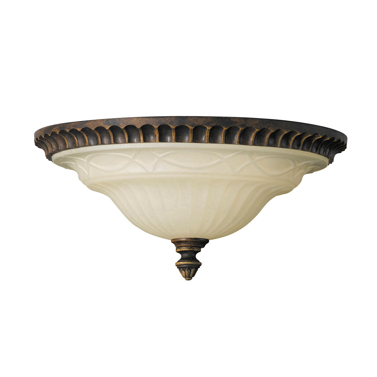 DECKENLEUCHTE 33/15.2 cm - Braun, Konventionell, Glas/Metall (33/15.2cm) - Elstead Lighting