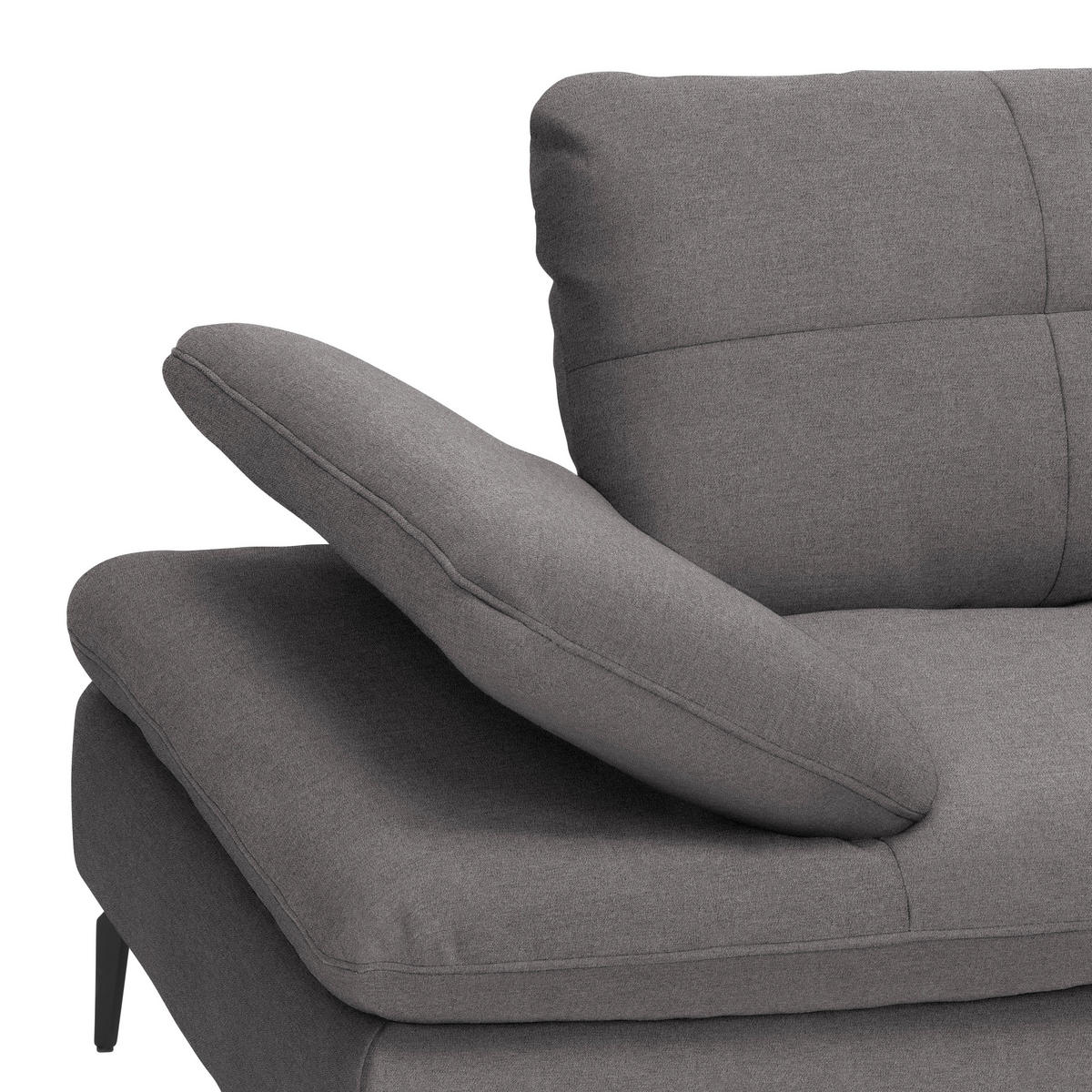 ECKSOFA in Webstoff Anthrazit  301/179 cm  - Anthrazit/Schwarz, Design, Textil/Metall (301/179cm) - Chilliano