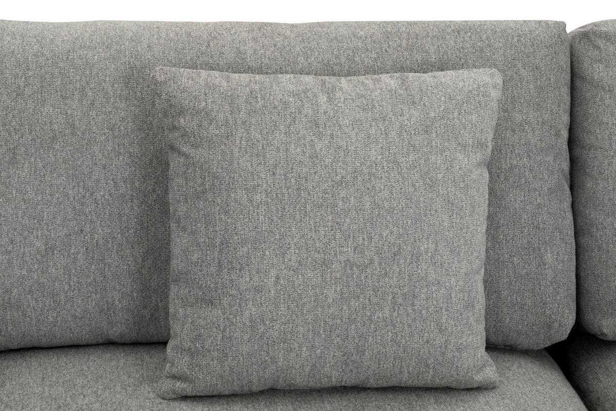 ECKSOFA Grau Webstoff  - Schwarz/Grau, Design, Textil/Metall (212/323cm) - Livetastic