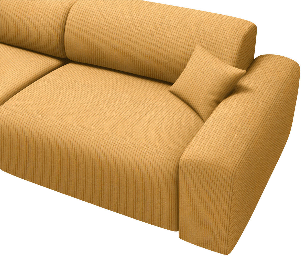 ECKSOFA in Velours, Feincord Gelb  - Gelb/Schwarz, Design, Kunststoff/Textil (178/292cm) - Livetastic