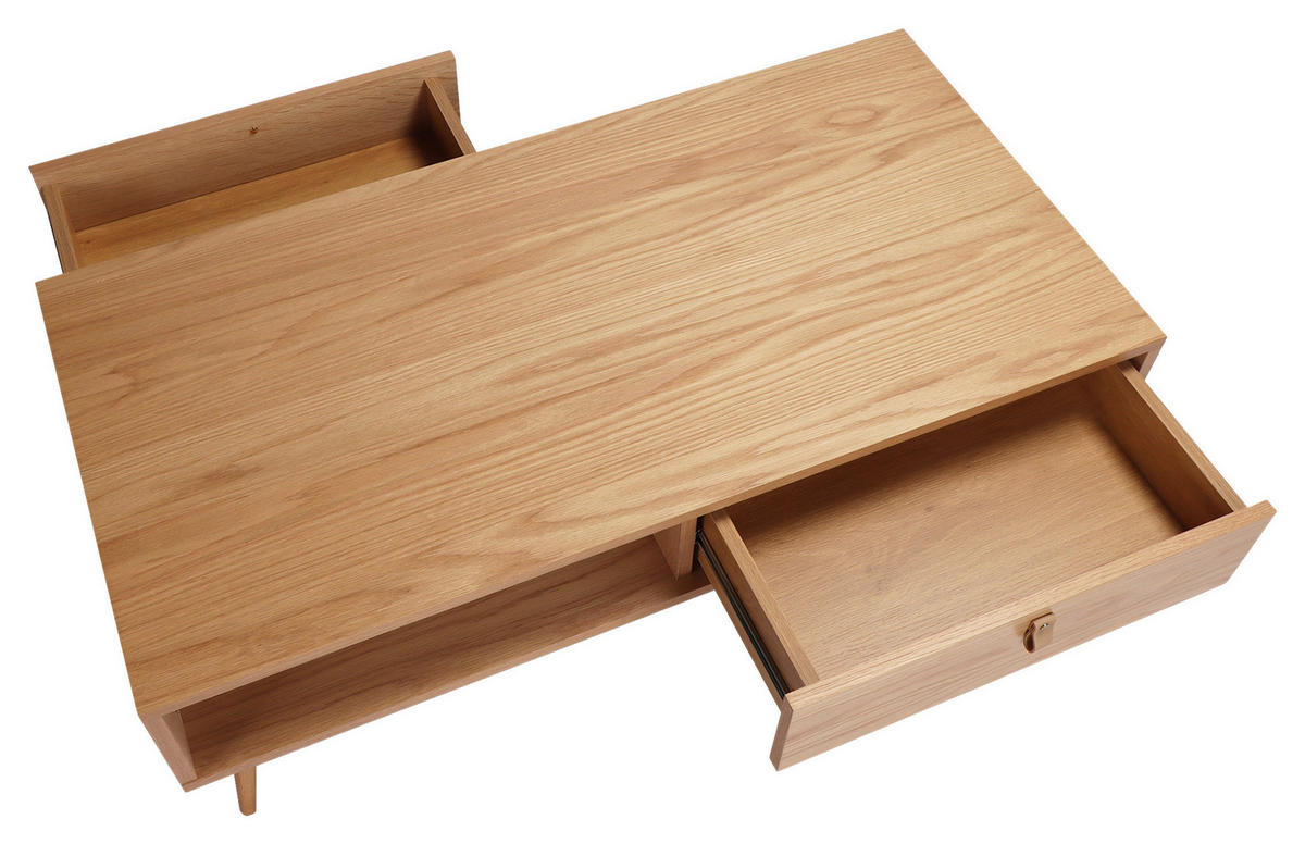 COUCHTISCH Eiche furniert, massiv 120/60/40 cm rechteckig Eichefarben  - Eichefarben/Braun, Design, Holz/Holzwerkstoff (120/60/40cm) - Boxxx