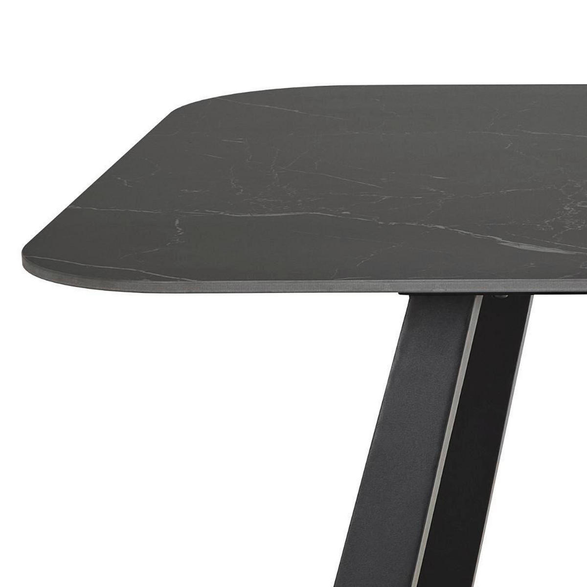 ESSTISCH 180/90/75 cm  Metall, Keramik rechteckig Schwarz  - Schwarz, Konventionell, Keramik/Metall (180/90/75cm) - MID.YOU