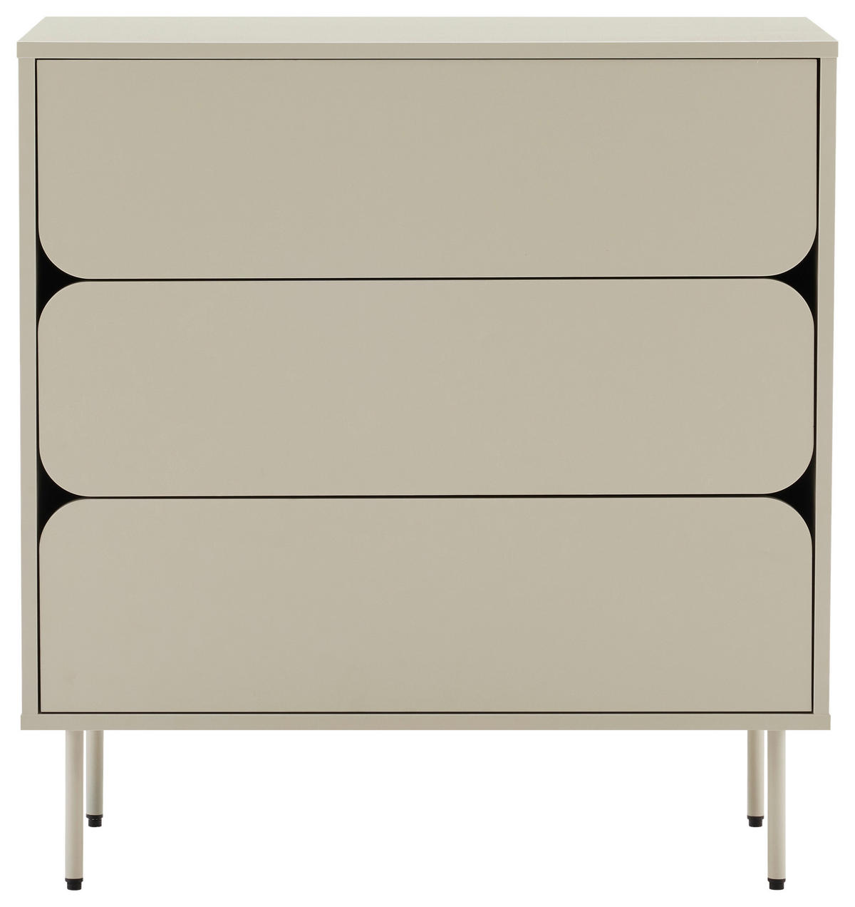 KOMMODE  in 80/85/40 cm  - Seidengrau/Hellgrau, Design, Holzwerkstoff/Metall (80/85/40cm) - Xora