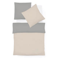 BETTWÄSCHE Black Premium Jersey Interlock-Jersey 155/200 cm  - Creme/Grau, Basics, Textil (155/200cm) - Fleuresse