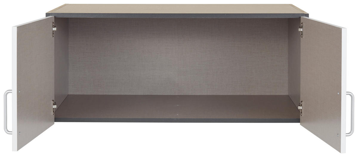 AUFSATZSCHRANK 91/39/54 cm  in  - Alufarben/Weiß, KONVENTIONELL, Holzwerkstoff/Kunststoff (91/39/54cm) - Rauch Möbel