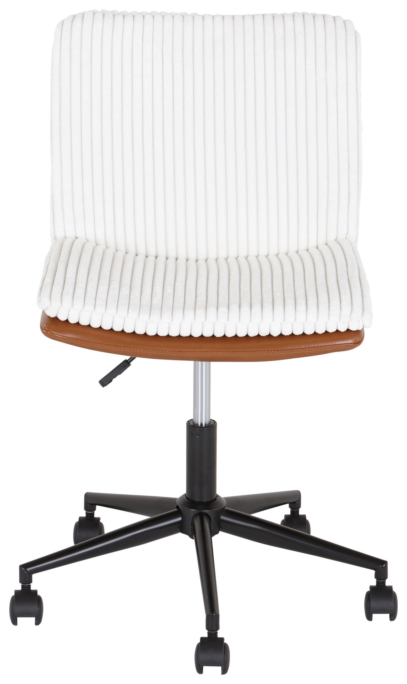 SCAUN ROTATIV  catifea raiată, imitație piele maro, bej  - maro/bej, Modern, plastic/metal (42/98/45cm) - MID.YOU