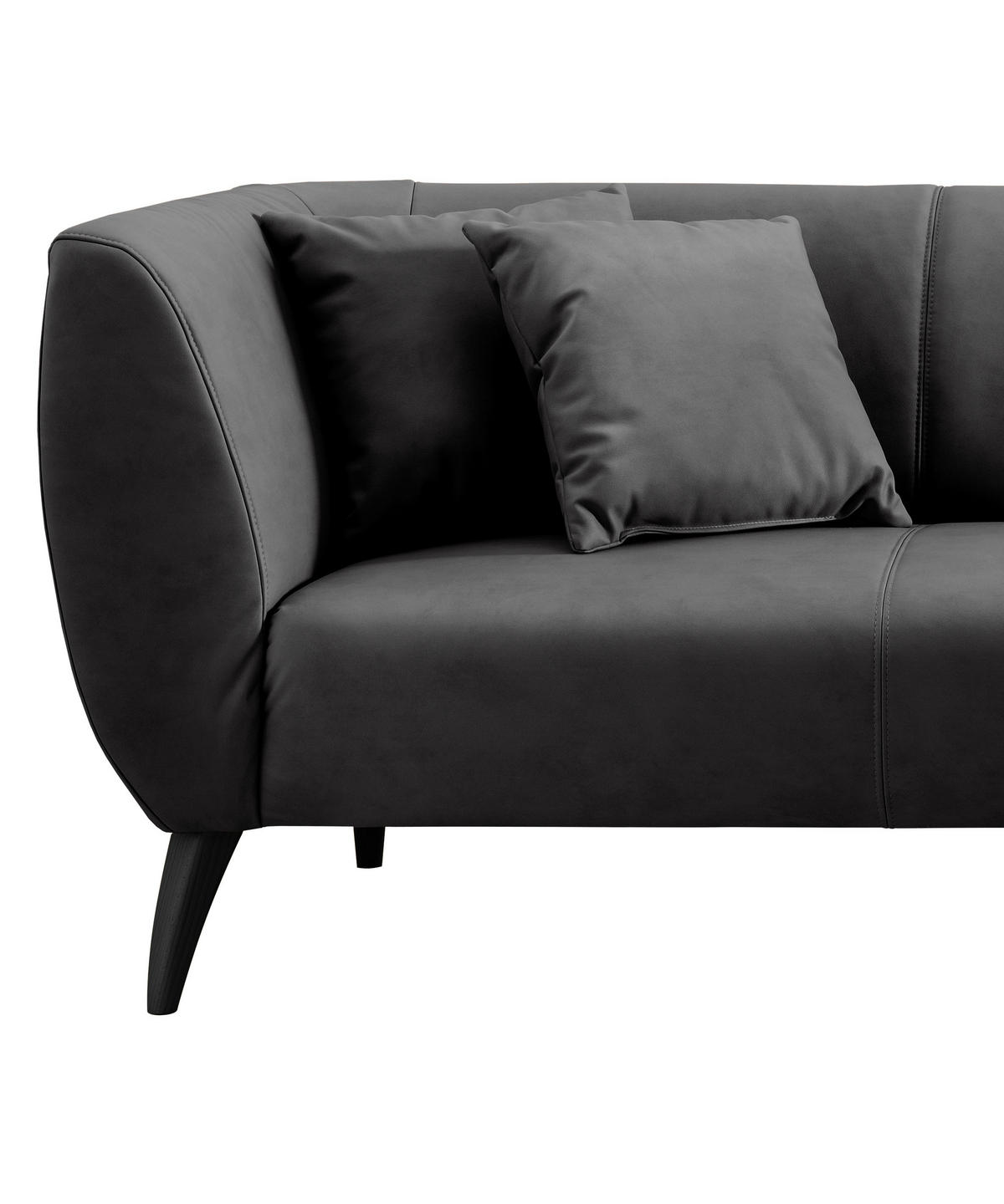 ECKSOFA in Lederlook Schwarz  - Schwarz, Modern, Holz/Textil (264/160cm) - Livetastic