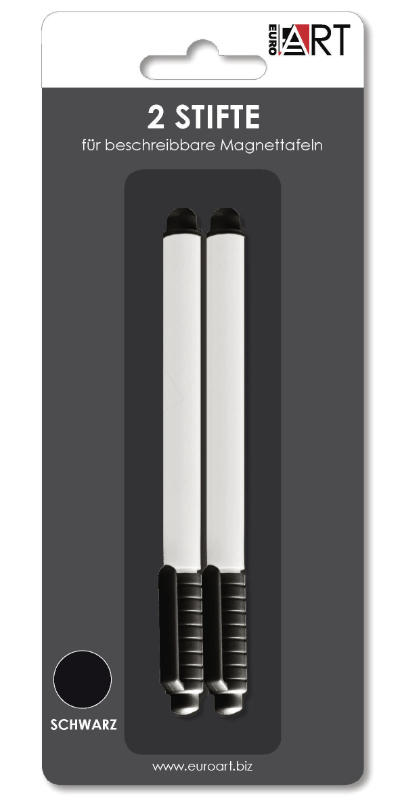 FIXY NA MAGNETICKOU TABULI 2ks - černá, Basics, plast (8/20/1,80cm) - Euroart