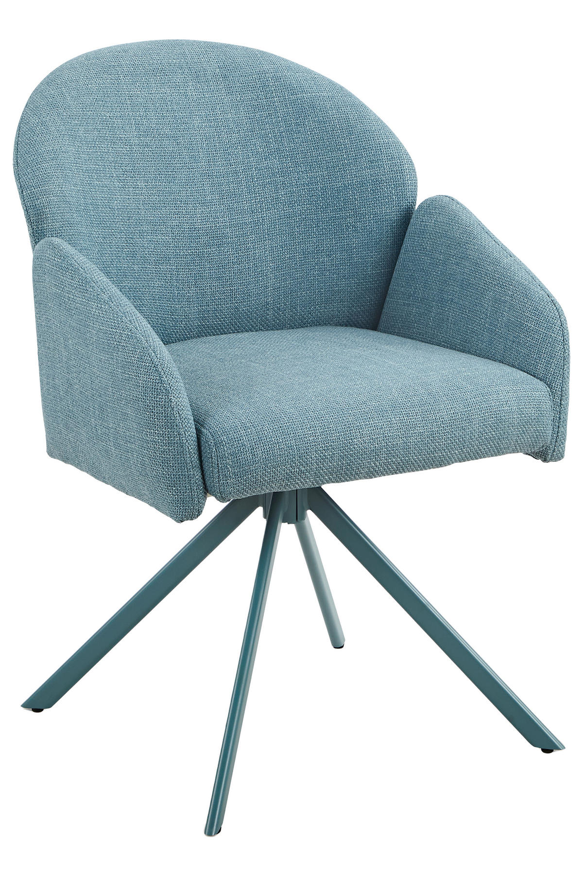 ARMLEHNSTUHL-SET 2 Stück  in Stahl Webstoff  - Petrol, MODERN, Textil/Metall (56,5/84/61cm) - MID.YOU