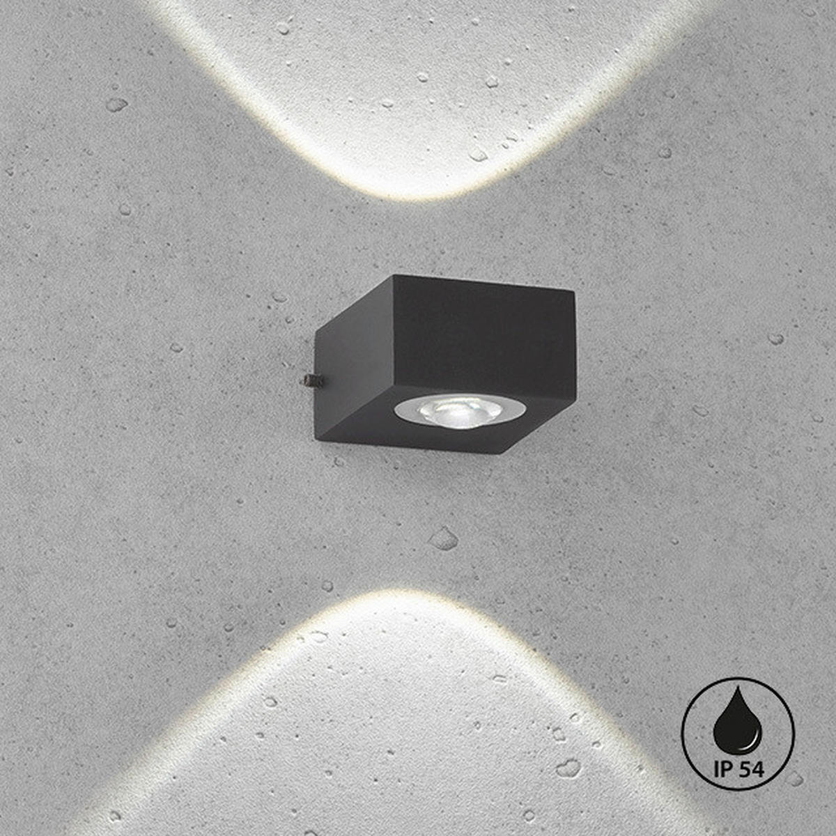 LED-AUSSENLEUCHTE - Schwarz, Design, Metall (8,3/5,3cm) - Fischer & Honsel