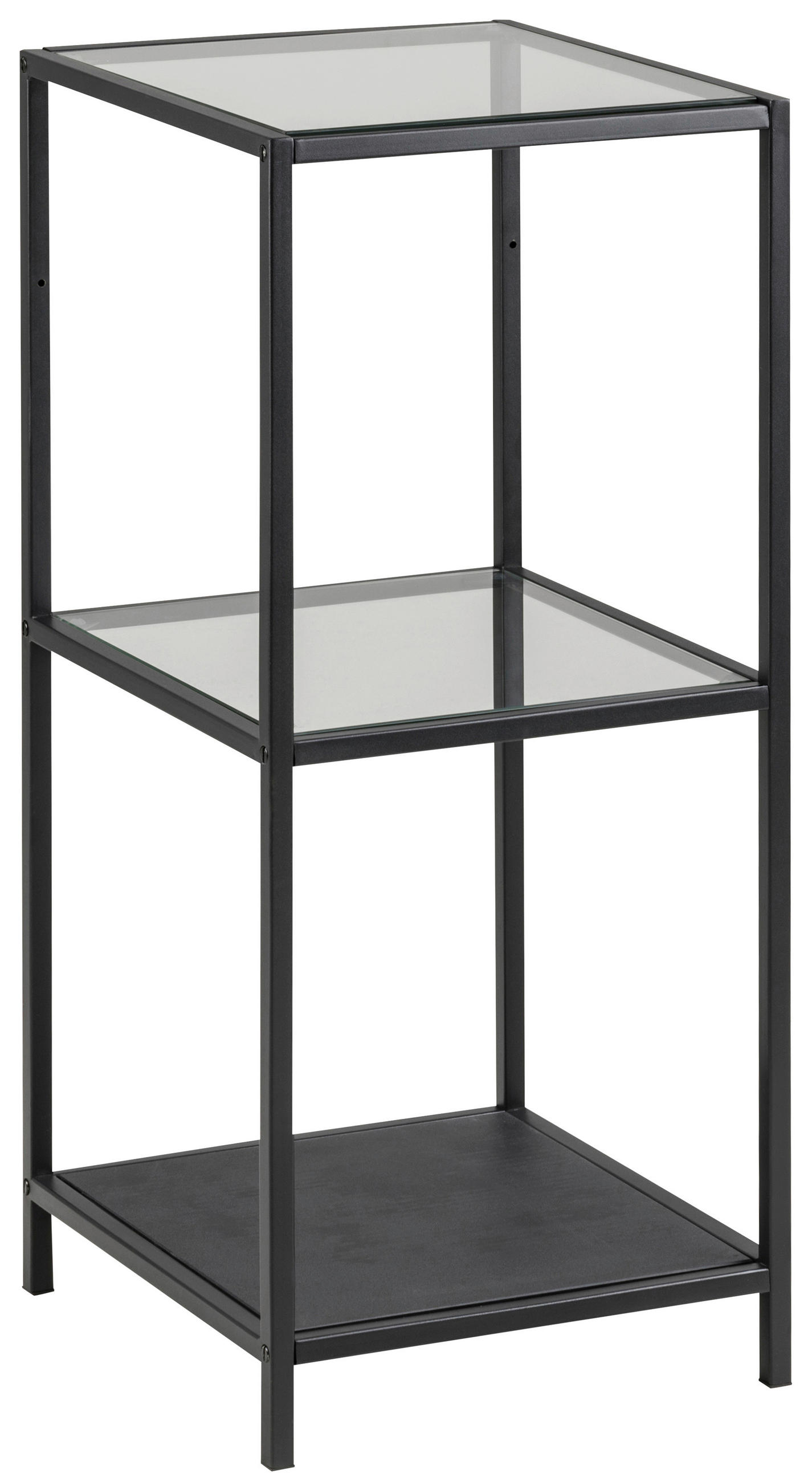 REGAL Schwarz - Schwarz, MODERN, Glas/Metall (37/83/35cm)
