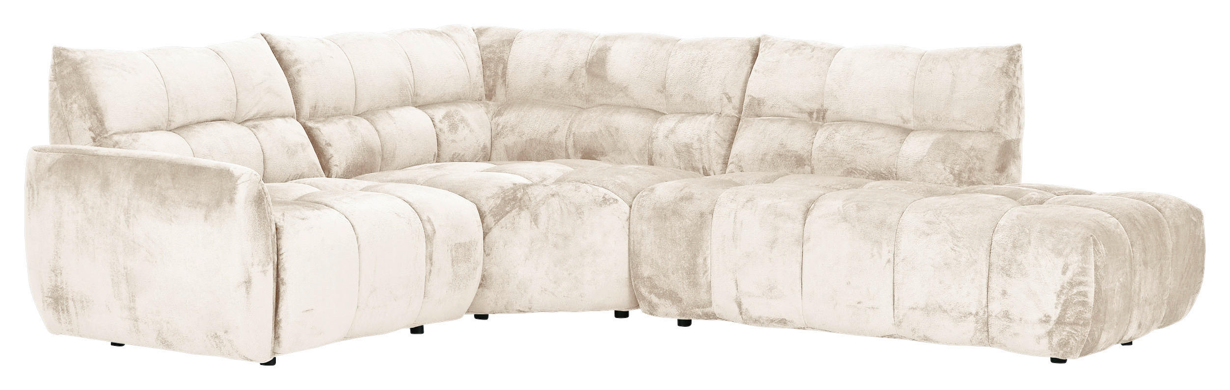 ECKSOFA  in Flachgewebe Beige  235/275 cm  - Beige/Schwarz, MODERN, Kunststoff/Textil (235/275cm) - Landscape