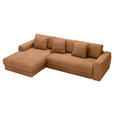 ECKSOFA in Cord Rostfarben 182/302 cm - Rostfarben/Schwarz, MODERN, Kunststoff/Textil (182/302cm) - Carryhome