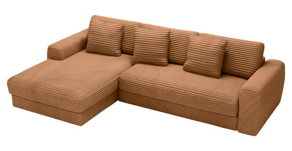 ECKSOFA in Cord Rostfarben 182/302 cm - Rostfarben/Schwarz, MODERN, Kunststoff/Textil (182/302cm) - Carryhome