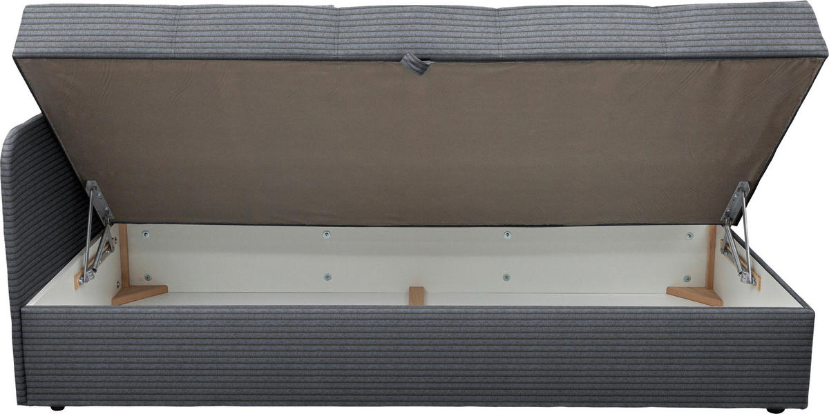 LIEGE  in Cord Grau  - Schwarz/Grau, Basics, Kunststoff/Textil (95/90/205cm) - Xora