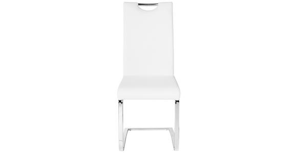 SCHWINGSTUHL in Eisen Lederlook - Chromfarben/Weiß, Design, Textil/Metall (43/100/57cm) - Carryhome