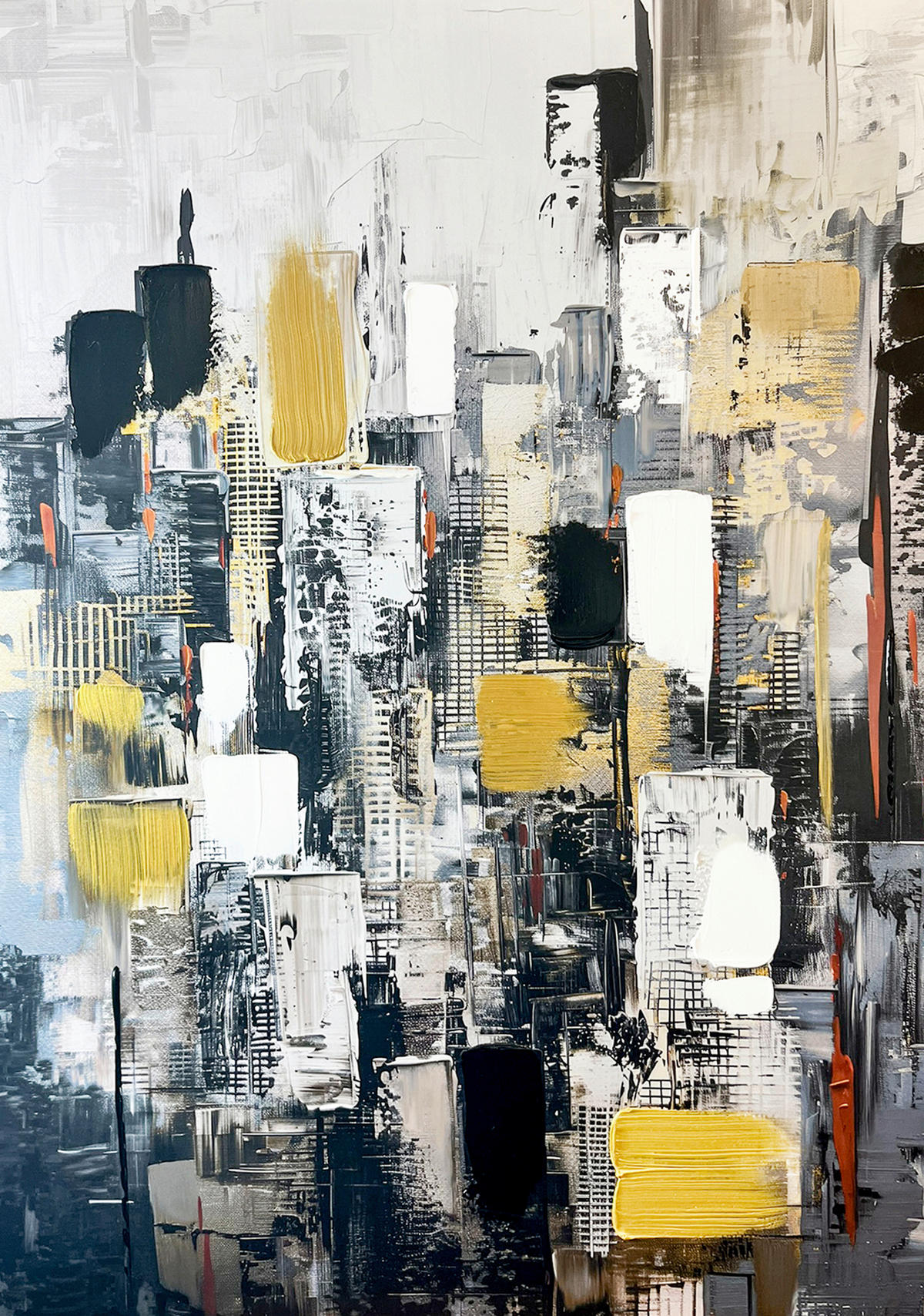 LEINWANDBILD Abstraktes 70/100 cm  - Multicolor, Basics, Holz/Textil (70/100cm)