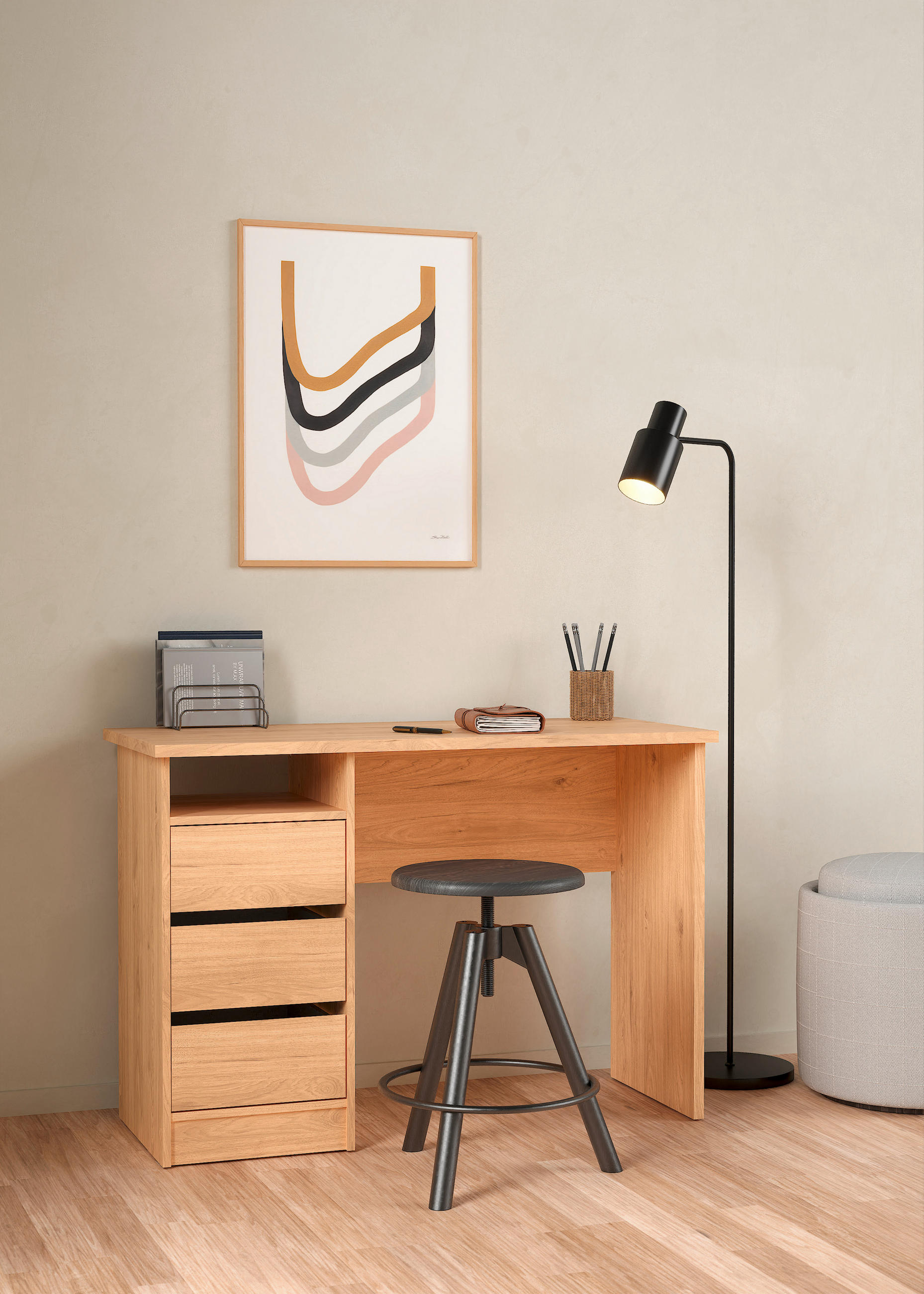 SCHREIBTISCH 110/48,5/76 cm  in Eichefarben  - Eichefarben, MODERN, Holzwerkstoff (110/48,5/76cm) - MID.YOU