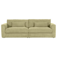 BIGSOFA in Cord Hellgrün  - Schwarz/Hellgrün, KONVENTIONELL, Kunststoff/Textil (260/66/115cm) - MID.YOU