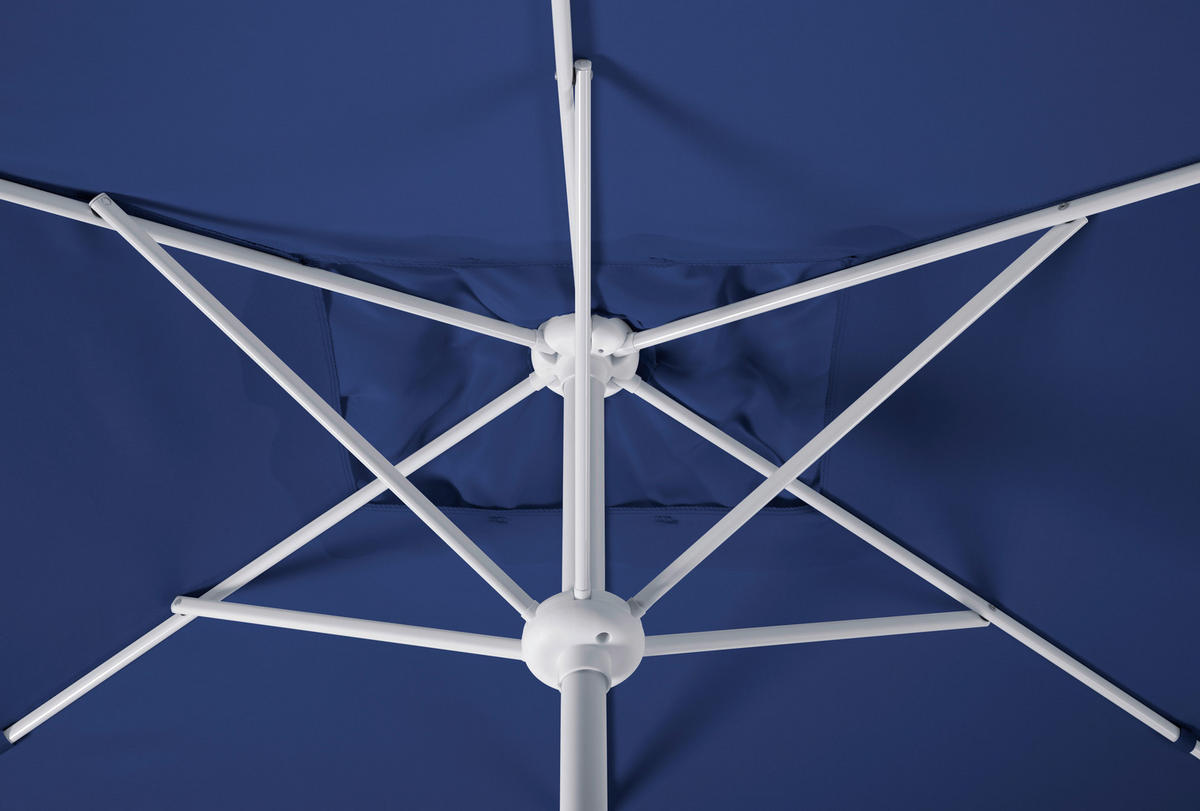 SONNENSCHIRM   - Blau/Weiß, Basics, Textil/Metall (200/250/300cm) - Schneider