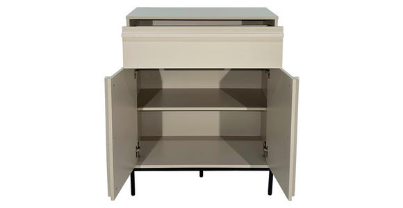 KOMMODE WABI  in 80/101/40 cm  - Hellgrau/Schwarz, Design, Holz/Holzwerkstoff (80/101/40cm) - Xora