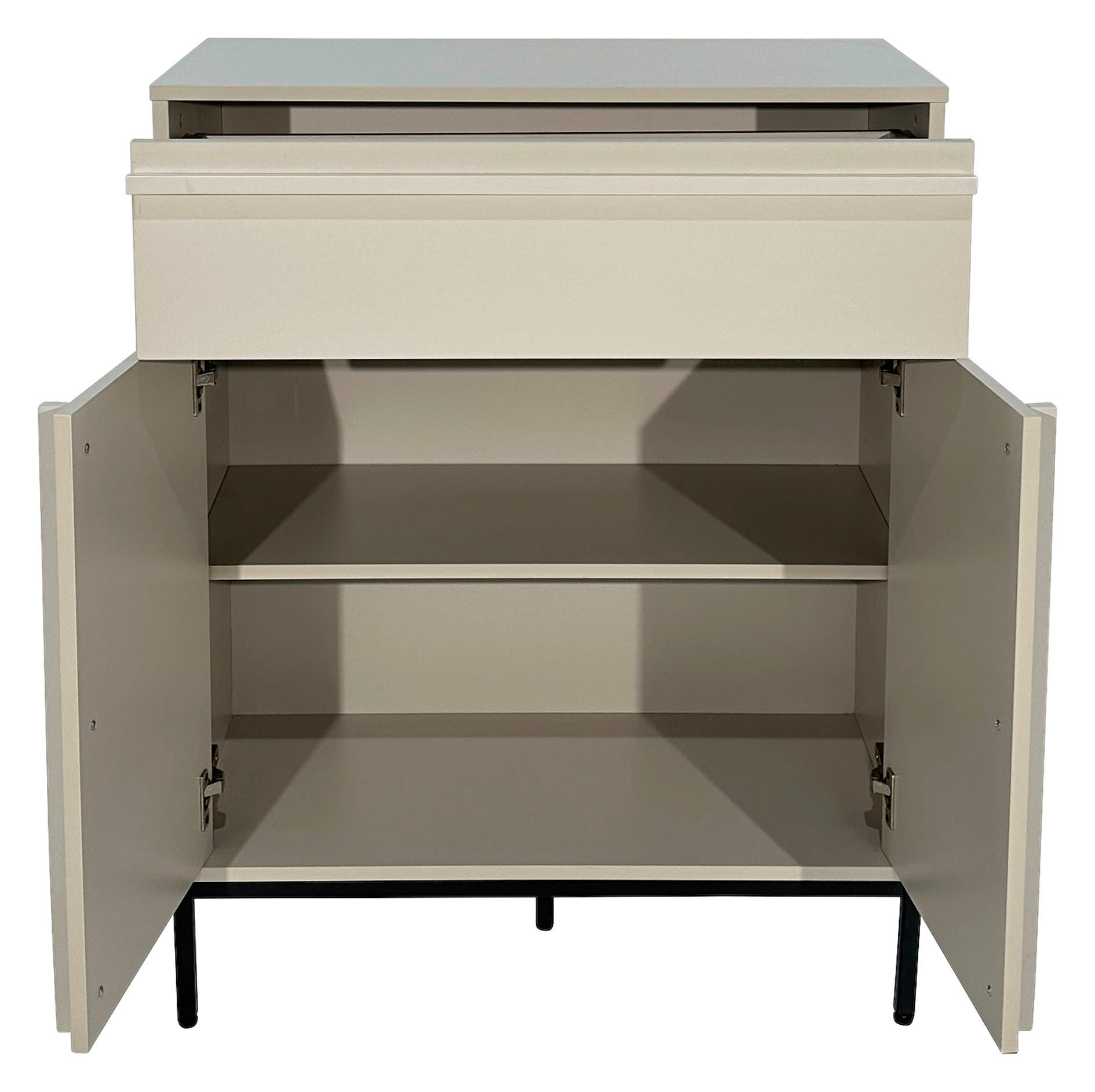 KOMMODE WABI  in 80/101/40 cm  - Hellgrau/Schwarz, Design, Holz/Holzwerkstoff (80/101/40cm) - Xora