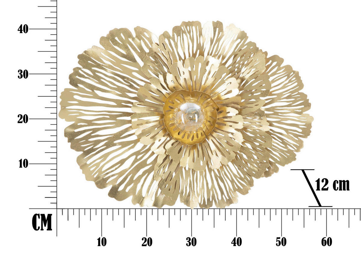 WANDLEUCHTE 56.5/12/42.5 cm  - Goldfarben, Trend, Metall (56.5/12/42.5cm) - Mauro Ferretti