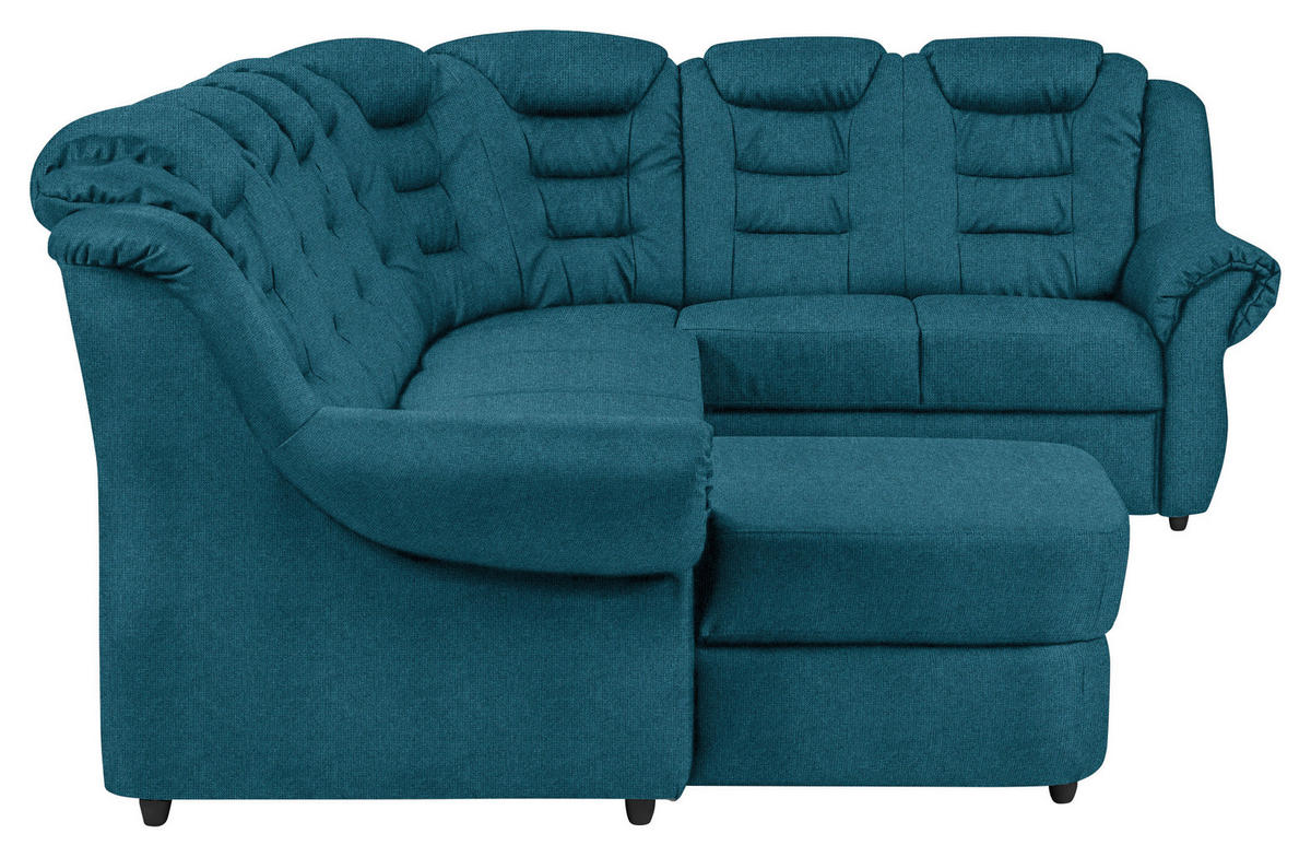WOHNLANDSCHAFT in Chenille Blau  - Blau/Schwarz, Konventionell, Kunststoff/Textil (165/333/216cm) - Livetastic