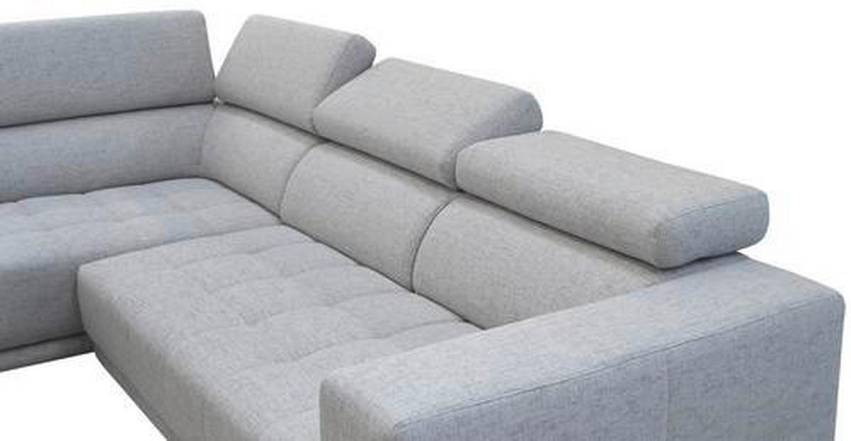 ECKSOFA in Chenille Blau, Hellblau  - Chromfarben/Blau, Design, Textil (207/301cm) - Xora