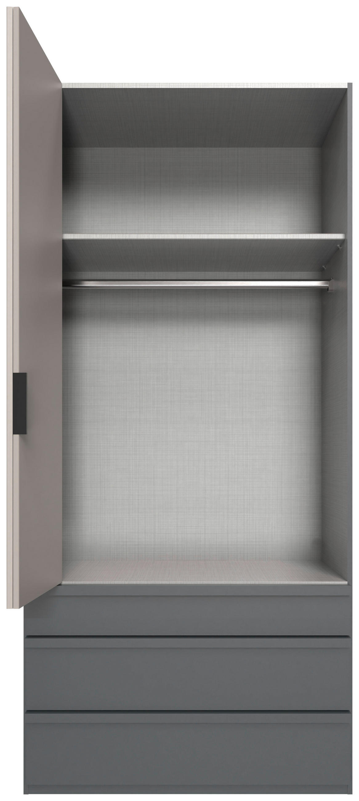 FALTTÜRENSCHRANK 100/216/58 cm 2-türig Graphitfarben, Sahara  - Schwarz/Graphitfarben, Design, Holzwerkstoff (100/216/58cm) - Boxxx