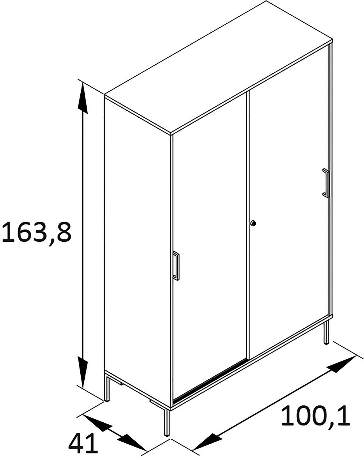 AKTENSCHRANK Eichefarben  - Eichefarben, MODERN, Holzwerkstoff (100,1/163,8/41cm) - MID.YOU