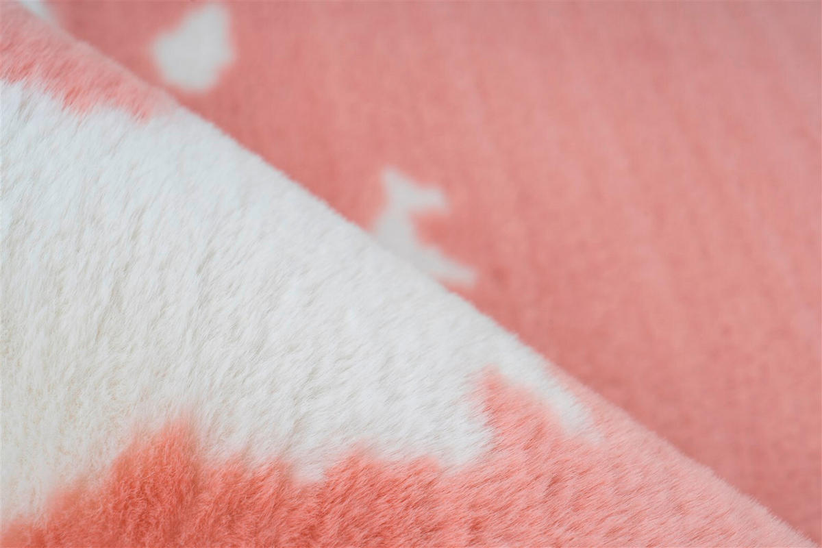 HOCHFLORTEPPICH 120/160 cm Rabbit Animal Rosa / Weiß Rosa, Weiß  - Rosa/Weiß, KONVENTIONELL, Textil (120/160cm)