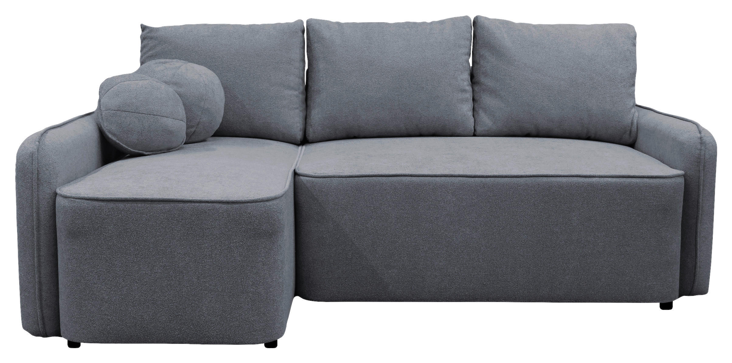 ECKSOFA Grau Struktur, Bouclé  - Schwarz/Grau, Design, Kunststoff/Textil (143/209cm) - MID.YOU