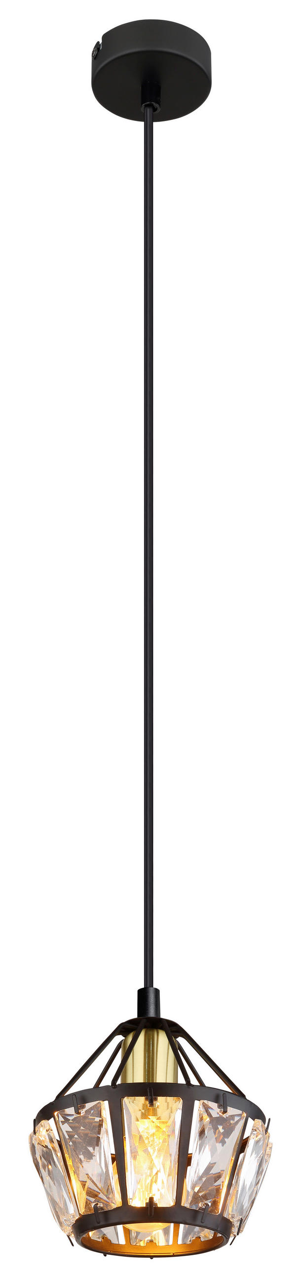 HÄNGELEUCHTE 12,5/150 cm   - Klar/Messingfarben, KONVENTIONELL, Glas/Kunststoff (12,5/150cm) - Globo