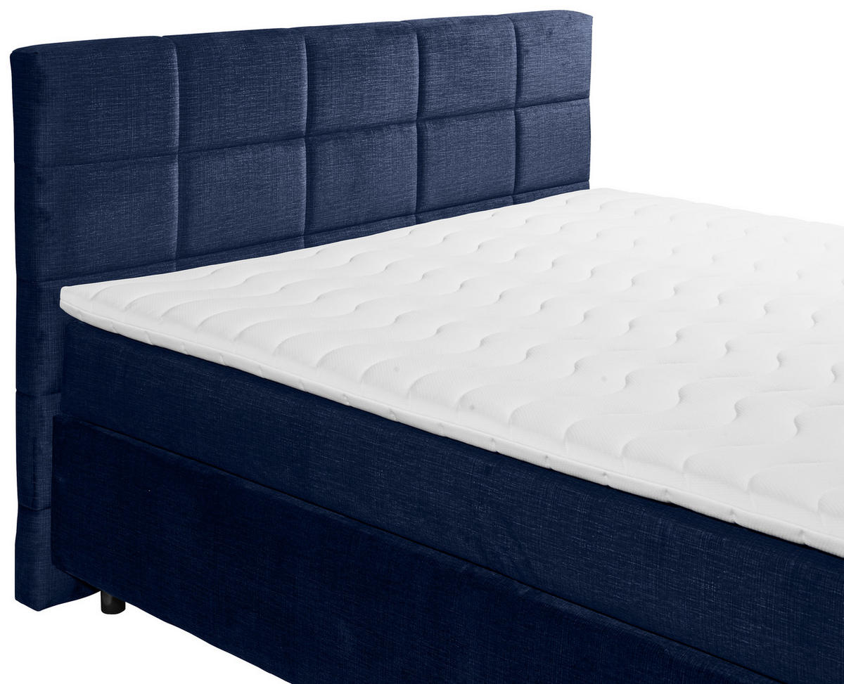 BOXSPRINGBETT 180/200 cm  in Blau  - Blau/Schwarz, Design, Holzwerkstoff/Kunststoff (180/200cm) - Xora