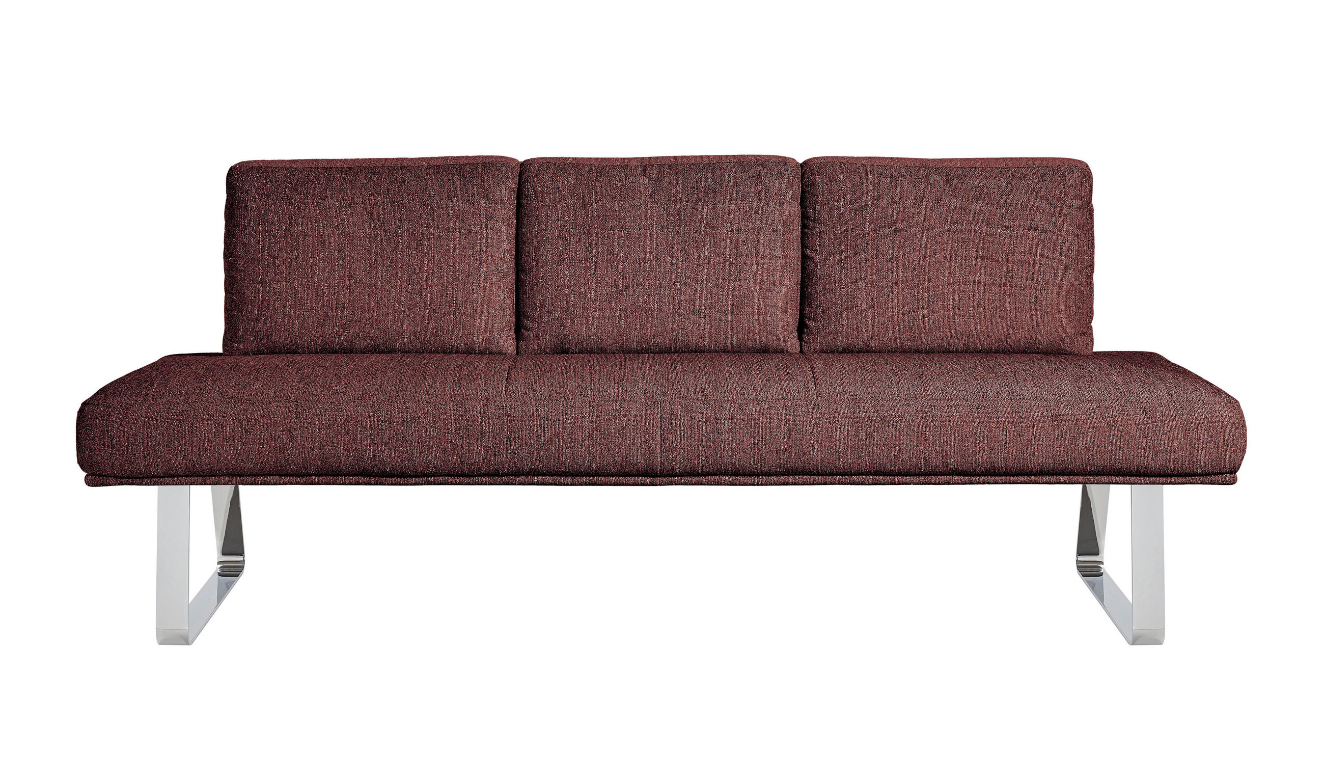 SITZBANK 224/92/78 cm  in Rosa  - Chromfarben/Rosa, Design, Textil/Metall (224/92/78cm) - Dieter Knoll