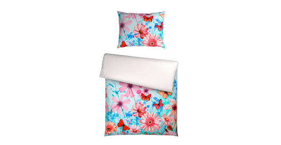 WENDEBETTWÄSCHE Satin 140/200 cm  - Blau/Weiß, Textil (140/200cm) - Esposa