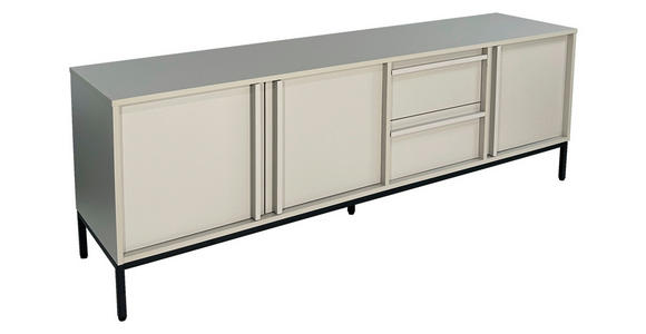 LOWBOARD WABI in 180/60,5/40 cm - Schwarz/Grau, Design, Holz/Holzwerkstoff (180/60,5/40cm) - Xora